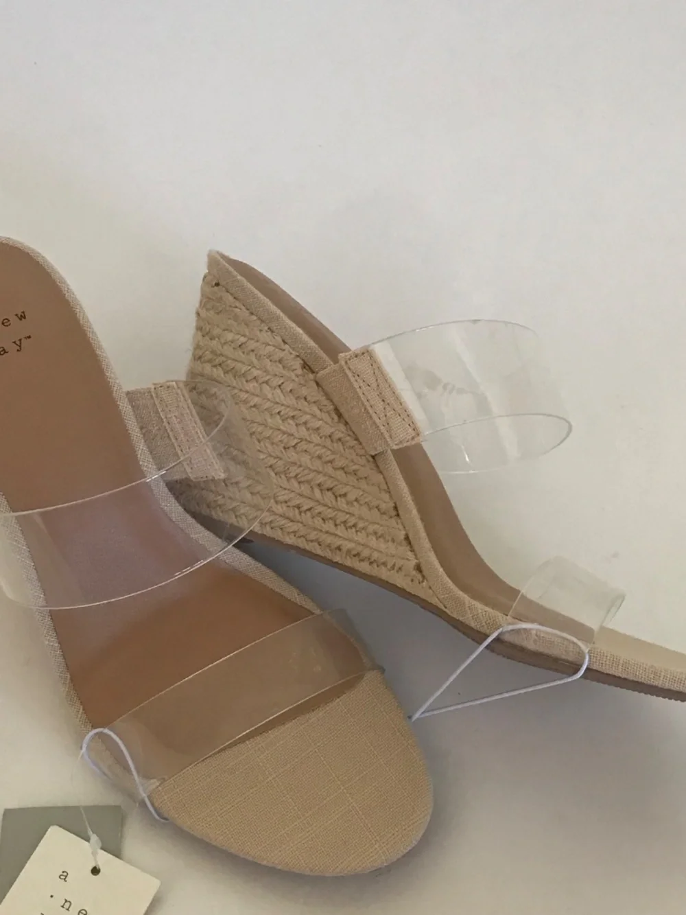A NEW DAY Ansel Double Band Open Toe Wedge Espadrille Heels Women’s Size 8.5 NWT